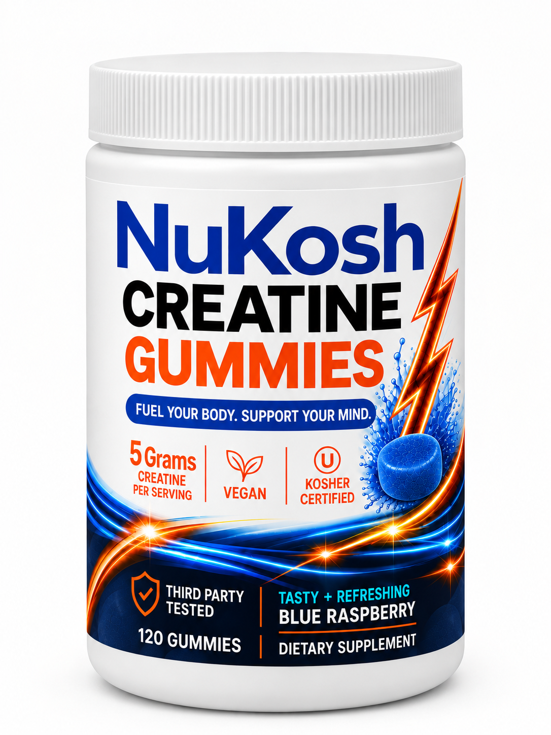 NuKosh Creatine Gummies bottle